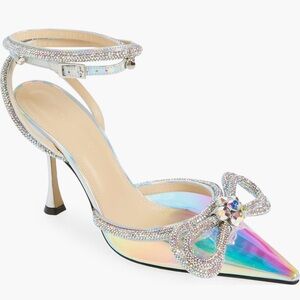 Iridescent Stiletto Heel with Rhinestone Bow